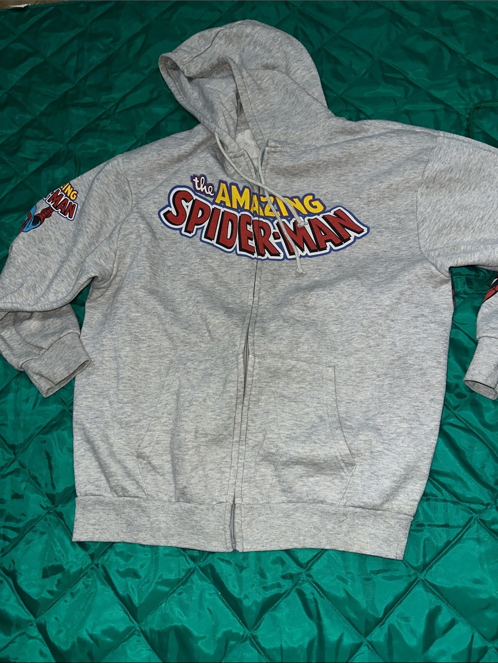Marvel The Amazing Spider-Man Gray Zip-Up Hoodie